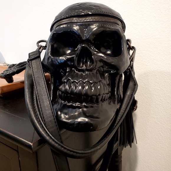 Killstar Handbags - Black Killstar Grave Digger Purse Skull Purse